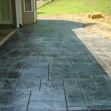 Stained Porches and Stamped Patio in French Grey, with Slate Green Release