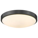 Golden Lighting - Gabi Flush Mount Matte Black With Opal Glass - Clean and sleek, Gabi is sure to modernize any room. LED panels are protected and diffused by opal glass. Available in multiple finishes and sizes, Gabi is versatile. Perfect for contemporary to transitional homes and minimalist spaces. This flush mount provides wide-spread ambient lighting and is perfect for homes.