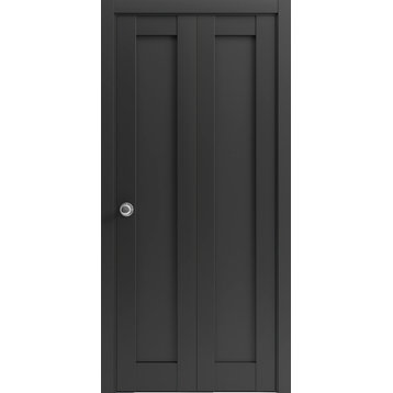Closet Bi-fold Doors 60 x 80, Quadro 4111 Matte Black