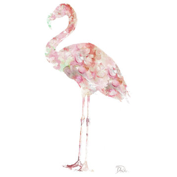 "Flowers In Flamingo" Canvas Art, 16"x24"