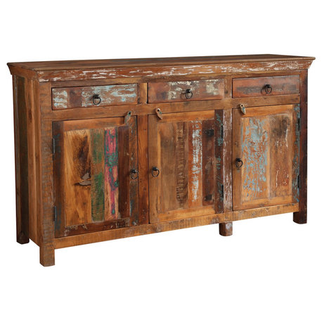 3-Door Accent Cabinet, Reclaimed Wood