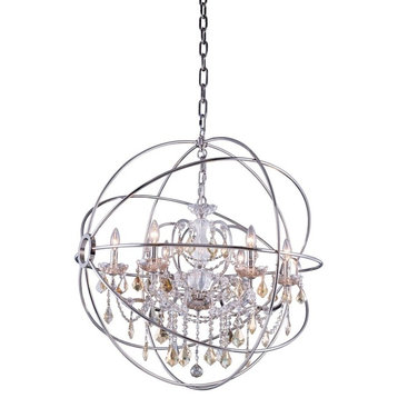 Geneva Collection Pendent Lamp,  Shade,, Clear Shade, Polished Nickel