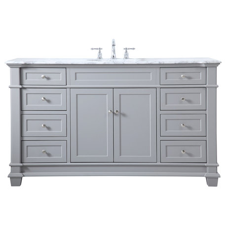Weston Single Bathroom Vanity Set, Grey, 60