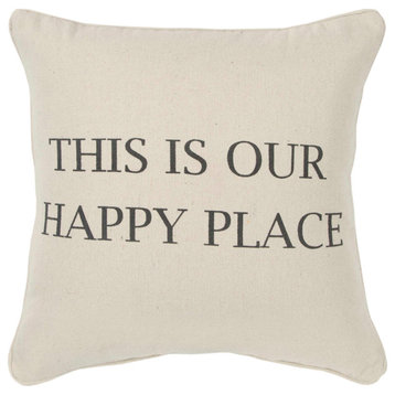 Rizzy Home T15017 Sentiment 20"x20" Pillow Cover Natural