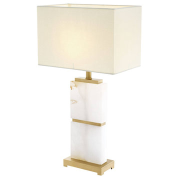 Alabaster White Marble Table Lamp | Eichholtz Robbins