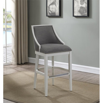 Bowery Hill 30" Stationary Bar Stool in Off White Grey