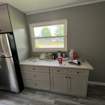 Modern Kitchen Remodel Done in New Pebble Gray Cabinets