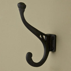 HAND-FORGED IRON ORNATE DOUBLE COAT HOOK - Products