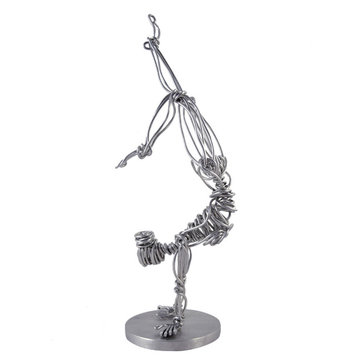 Contemporary Metal Wire Handstand Sculpture, American Handmade