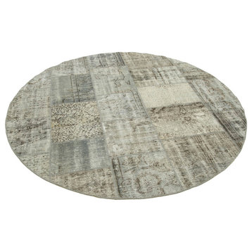 Rug N Carpet - Handmade Anatolian 6' 7" x 6' 7" Rustic Round Patchwork Rug