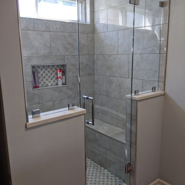 Osborne Master Bathroom /After photo with frameless glass installed.