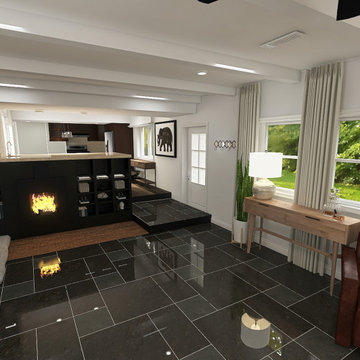 Masculine Modern Den & Kitchen Remodel
