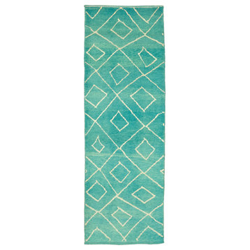 Rug N Carpet - Handmade One-of-a-Kind 3' 3'' x 9' 9'' Moroccan Runner Rug