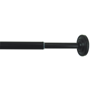 Versailles 1/2" Diameter Mini Tension Rod, Black, 15/24"
