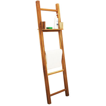 Haussmann Teak Teak Towel Ladder 18 x 64 in H Adj Shelf Teak Oil
