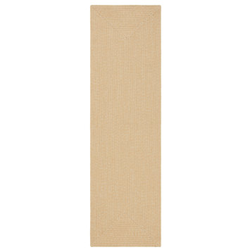 Safavieh Braided Brd315D Solid Color Rug, Beige and Tan, 2'3"x8'0" Runner