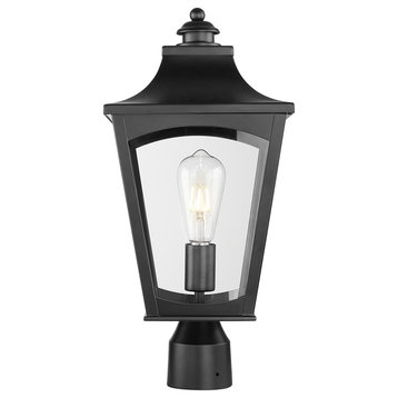 1 Light 9 in. Powder Coated Black Outdoor
