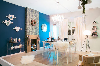 Design ideas for a contemporary dining room in Kent.