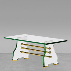 Coffee Table - Italian Glass and Brass - Living Room Furniture