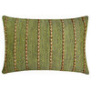 Green Jute 12"x14" Lumbar Pillow Cover Lace, Chevron Weave - Mossy Jute Magic