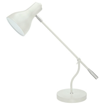 40099-1, 22 1/2" High Modern Metal Desk Lamp, Milky Ivory Finish