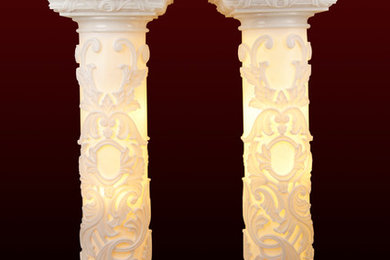 MARBLE PILLARS HOLLOW WITH INSIDE LIGHTING