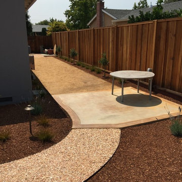 Client from France requested a petanque court that fit nicely on the side yard.