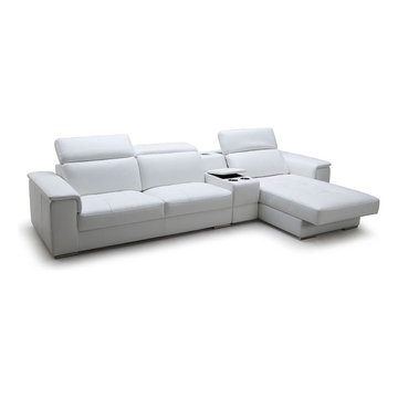 Contemporary Leather Sectional Sofas with iPhone Dock & Speaker