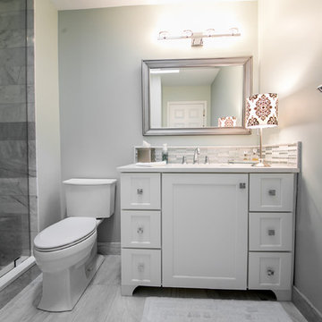 Transitional Marble Bathroom Remodel