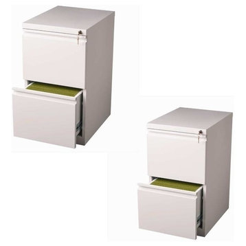 Value Pack (Set of 2) 2 Drawer Mobile File Cabinet in White