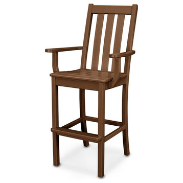 Polywood Vineyard Bar Arm Chair, Teak