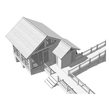 Bird's Eye View of Porch and Outdoor Bathroom Addition