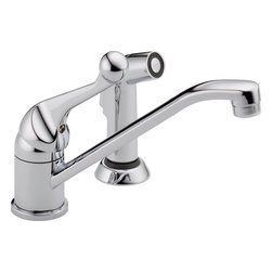 Delta Classic Single Handle Kitchen Faucet with Spray - Kitchen Faucets