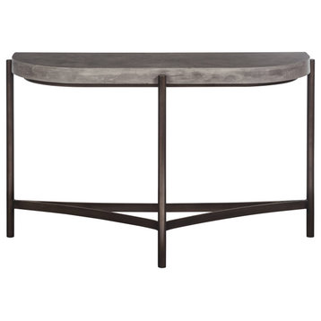 Lime Mid Century Modern Console Table in Grey Concrete with Metal