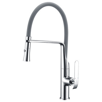 ANZZI Accent Single Handle Pull-Down Sprayer Kitchen Faucet, Polished Chrome