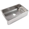 Lange Stainless Steel 32" Single Bowl Farmhouse Undermount Kitchen Sink, Brushed Stainless Steel