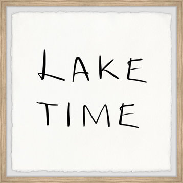 "Living on Lake Time" Framed Painting Print, 24x24