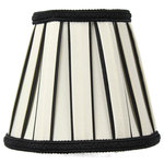 HomeConcept - Black Eggshell Chandelier Clip-On Premium Lampshade 3"x5"x4.5" - Home Concept Signature Shades  feature the finest premium shantung fabric.   Durable Upholstery-Quality fabric means your new lampshade will last for decades. It wont get brittle from smoke or sunlight like less expensive fabrics.  Heavy brass and steel frames means your shades can withstand abuse from kids and pets. It's a difference you can feel when you lift it.    Premium Eggshell Shantung Fabric with Black highlights Fabric  Traditional Style Empire Lampshade, Finial not Included  Deluxe lampshade, found in better lighting showrooms. Durable Hotel quality shade.  3 Top x 5 Bottom x 4.5 Slant Height