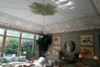 Sunroom - huge tropical sunroom idea in Other with a standard ceiling