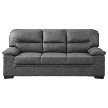 Lexicon Michigan Microfiber Sofa in Dark Gray
