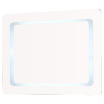 36" Rectangular Led Bordered Illuminated Mirror With Bluetooth Speakers
