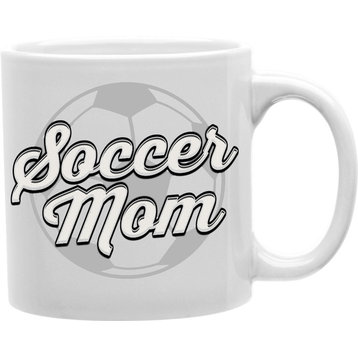 White Writing Soccer Mom Mug
