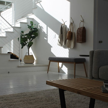 Entry and Living Room of Danish Modern Spec Home in Los Angeles