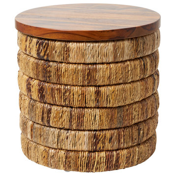 Bohemian Brown Seagrass Accent Table 563613
