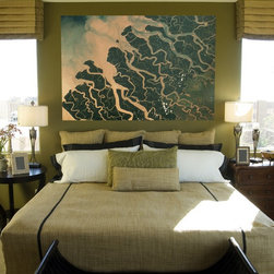 Satellite View Of River Ganges wall mural - Wallpaper
