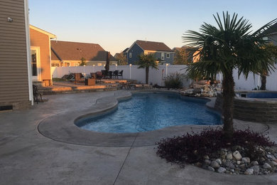 Example of an island style home design design in Other