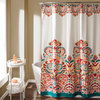 Clara Shower Curtain Turquoise/Tangerine 72x72