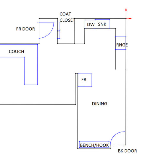 Kitchen/dining flip flop layout