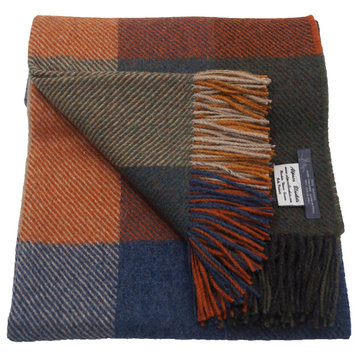 Alpaca Neutral Multi-Color Patchwork Throw, All Natural, Colorful Multi-Color