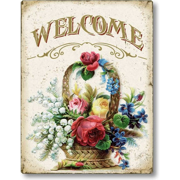 Vintage-Style Welcome Vintage-Style Floral Sign